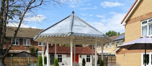 The Radley Care Home in Borehamwood, garden with gazebo 