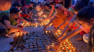 Gokul-vrandavan in Leicester-  Lighting candsleles 