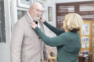 GoodOaks Homecare Sussex, helping elderly man dress 