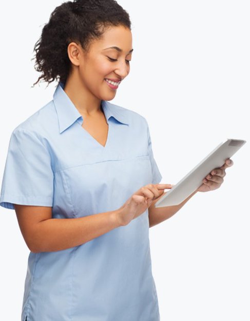 Green Arrow Care, London, carer reading paperwork