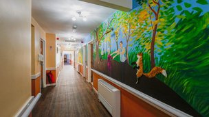 Hallamshire Residential Home in Sheffield corridor