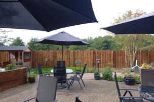 Highfield Care Home in Yarm, garden seating