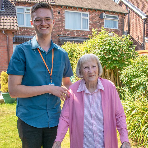 Apollo Care South Wirral, carer with elderly lady 