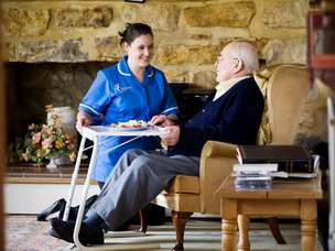 Bluebird Care West Bromwich Home Care in Oldbury elderly service user with care giver