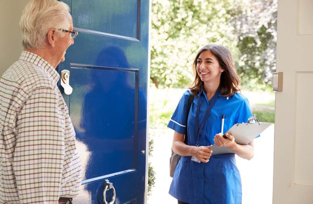 Spring Care PAs in Battle carer at gentleman's door