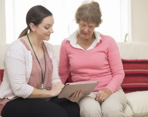 GoodOaks Homecare - Farnham, Alton, Haslemere, carer with client 