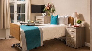 Huntercombe Hall Care Home, bedroom. 