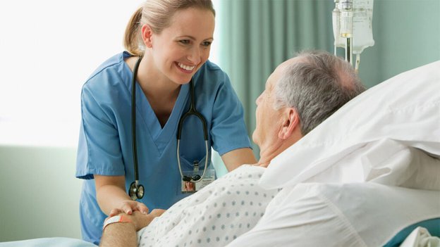 Lyriq Healthcare, eldery man in hospital. 