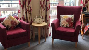 Jack Dormand Care Home in Peterlee, lounge with armchairs