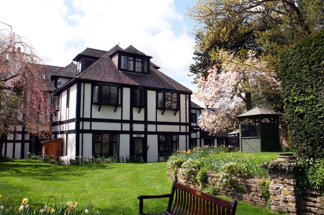 Kettlewell House Nursing Home in Woking exterior of the home with garden