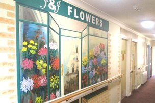 Larchwood, flower mural 