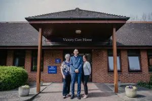 Victory Care Home - Exterior with Staff