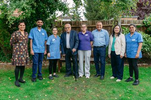 Manor Lodge in Harrow, staff in garden
