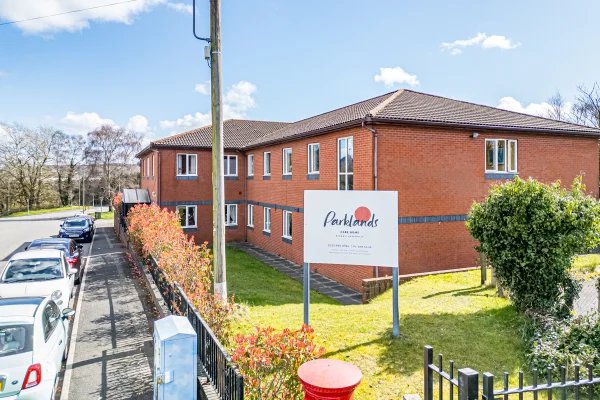 Parklands Care Home in Caerphilly, front entrance