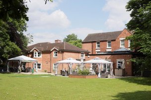 Pelsall Hall, Pelsall, garden area with gazebo 