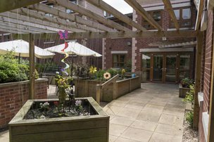Roby House in Huyton, patio and garden