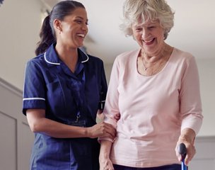 Pure Life Homecare, carer with eldery lady 