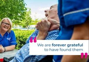 Caremark North Norfolk and Great Yarmouth, holding elderly mans hand 