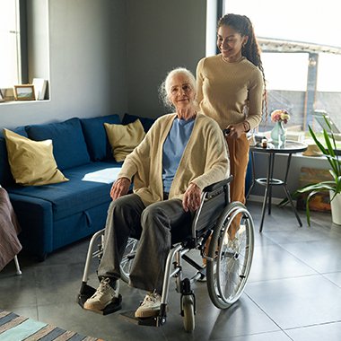 Marula Support, Birmingham, lady in a wheelchair 