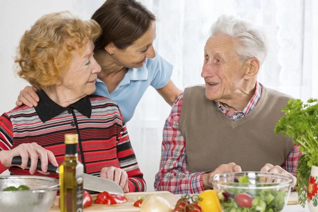 Smartlinks Care Services Carer with Elderly Couple Clients