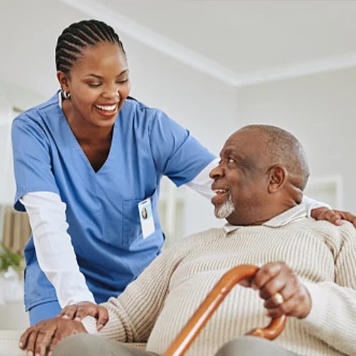 Smartlinks Care Services Nurse with Elderly Gentleman Client