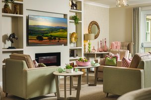 Tall Trees, Chipping Norton, living room with TV