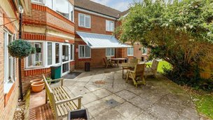 The Polegate Care Home in East Sussex, garden and patio