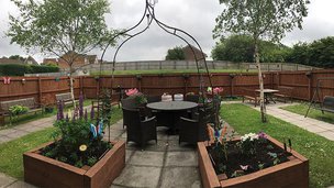 Trafalgar Park in Treharris, garden