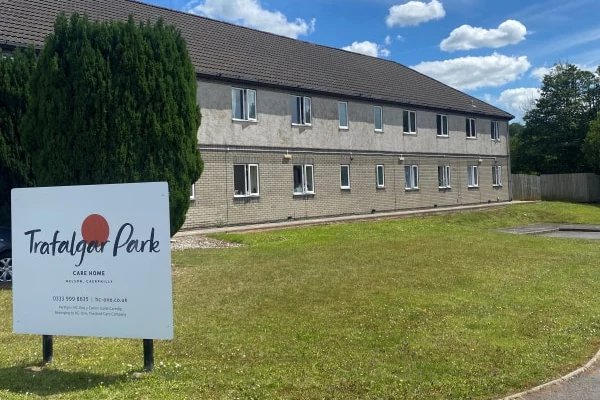 Trafalgar Park in Treharris, front entrance