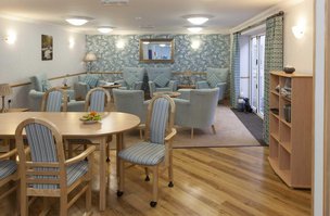 Tremona Care Home in Watford, exterior, blue dining area 