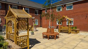 Yew Trees in Dukinfield, patio